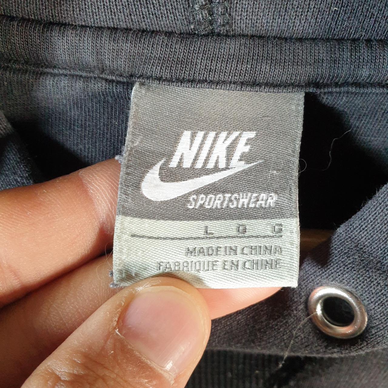 Vintage Nike 90s Club Hoodie Men’s Large Black Swoosh Y2K Pullover