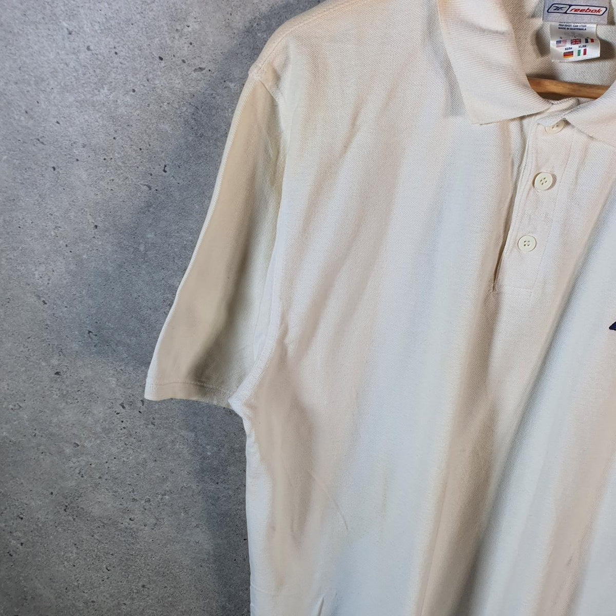 Vintage Puma Spellout Polo Shirt Men’s Large White sports Logo Athletic