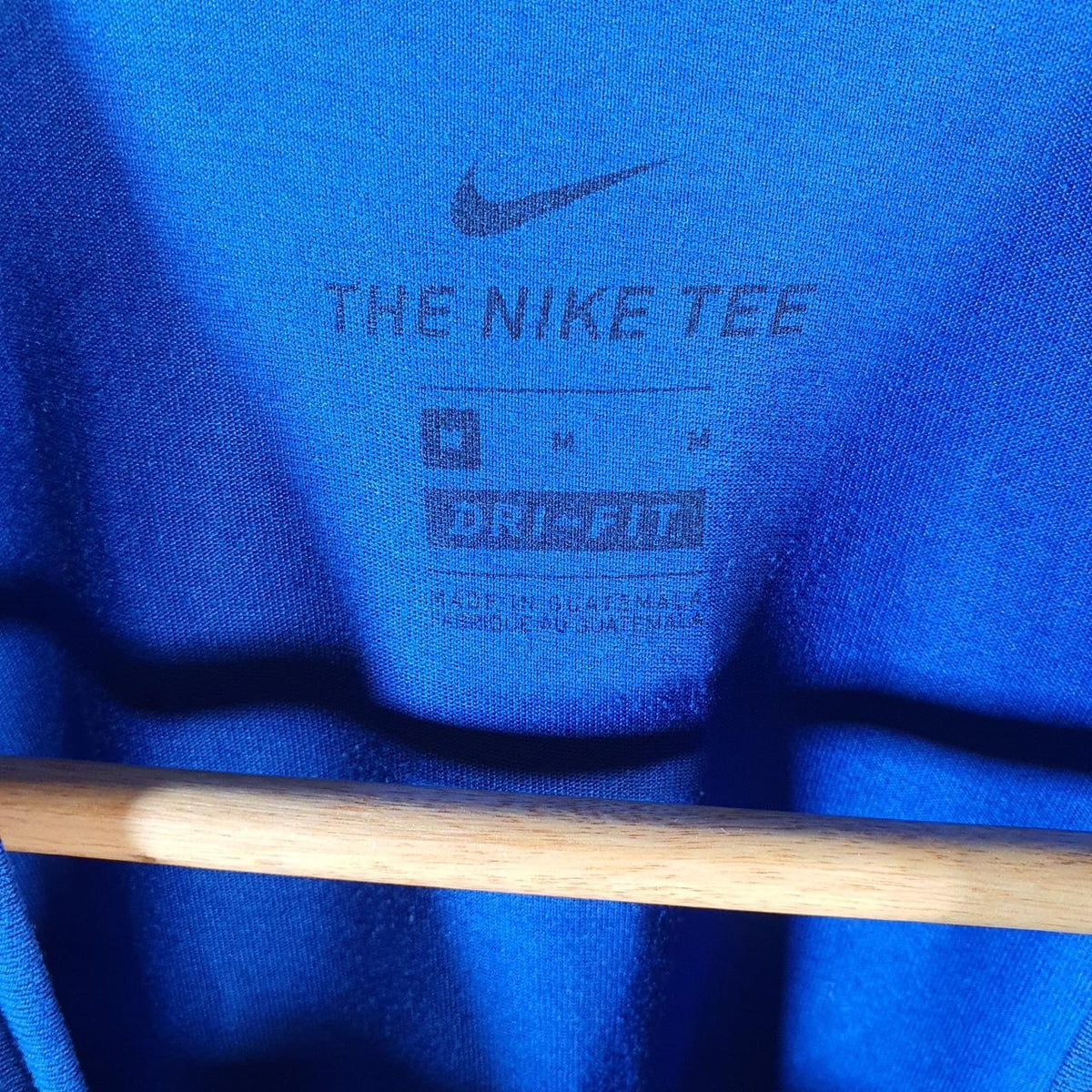 Vintage Nike Dri Fit Spellout T Shirt Men’s Medium Blue Logo Swoosh Athletic