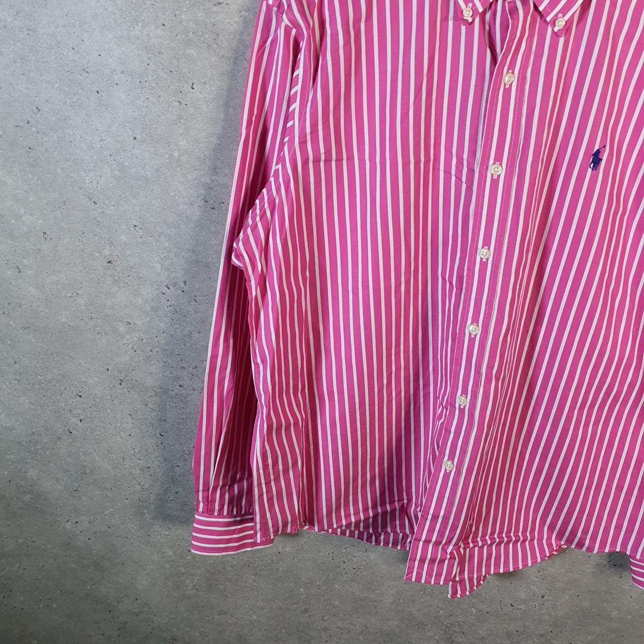 Vintage Ralph Lauren Button Down Shirt Men’s XL Pink Striped Classic Fit Pony