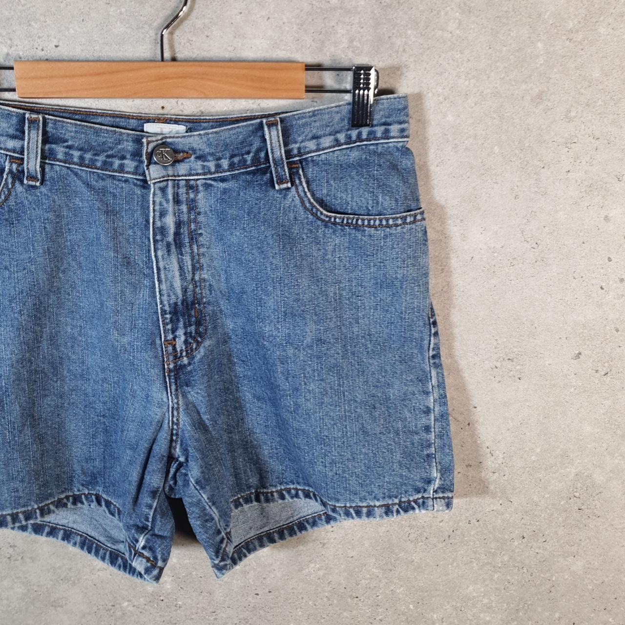 Vintage Calvin Klein Baggy Shorts Jorts Cargo Womens W32 Blue Relaxed Denim