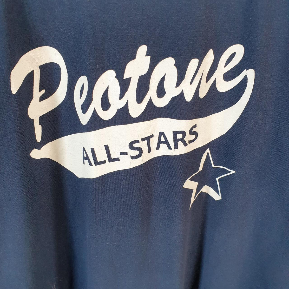 Vintage Fruit of the Loom Peotone All Stars USA 90s Single Stitch T Shirt Men’s Large Blue C8106