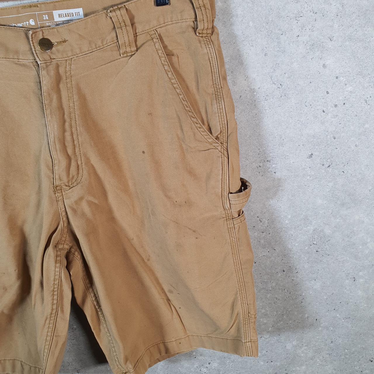 Vintage Carhartt Baggy Carpenter Shorts Jorts Cargo Men’s W36 Brown Relaxed Fit Workwear A4847