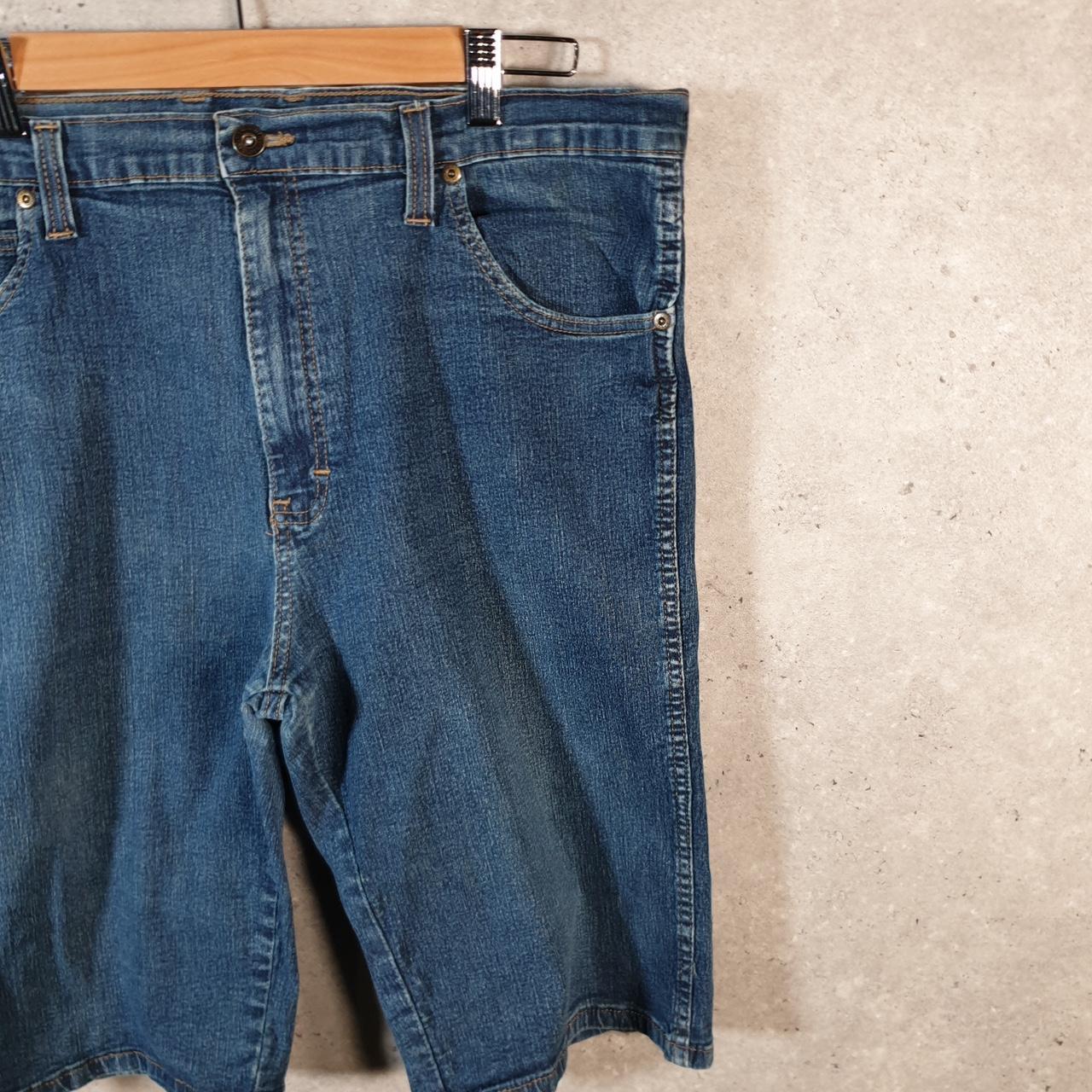 Vintage Dickies Baggy Denim Jean Shorts Jorts Cargo Mens W38 Blue Loose Fit