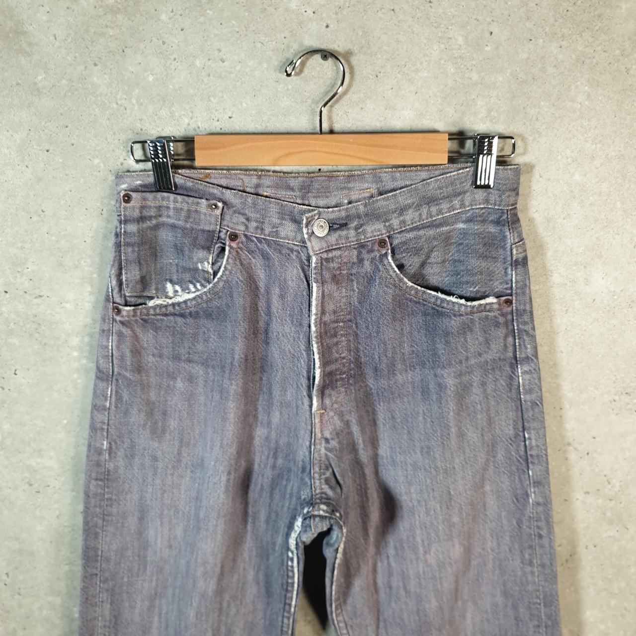 Vintage Levi’s 541 Y2K Embroidered Jeans Mens W28 L32 Grey Hip Hop Pattern Pocket Big Fish Vintage