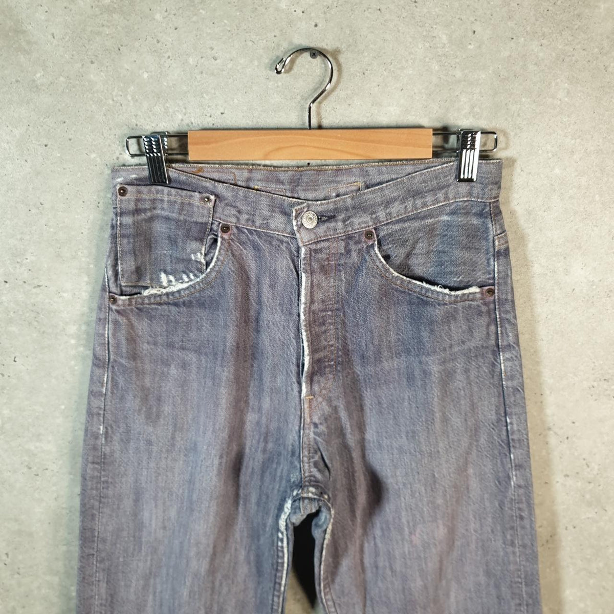 Vintage Levi’s 541 Y2K Embroidered Jeans Mens W28 L32 Grey Hip Hop Pattern Pocket Big Fish Vintage