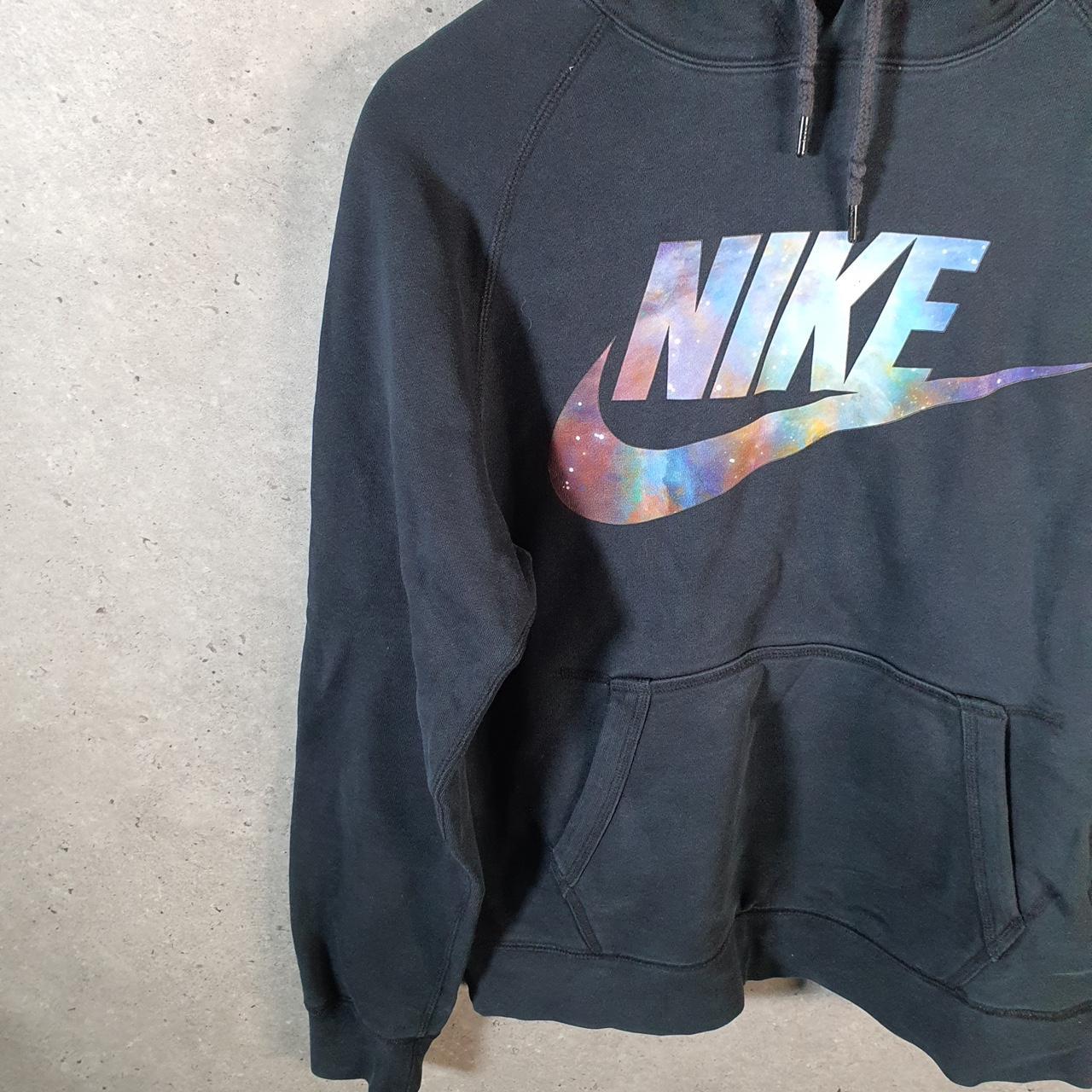 Vintage Nike Club Sportswear Hoodie Womens Medium Black Swoosh Y2K Pullover