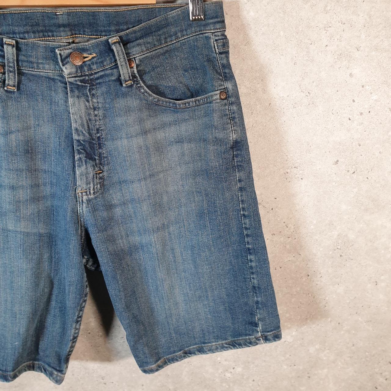 Vintage Wrangler Denim Shorts Jorts Cargo Men’s W32 Blue Baggy Cotton