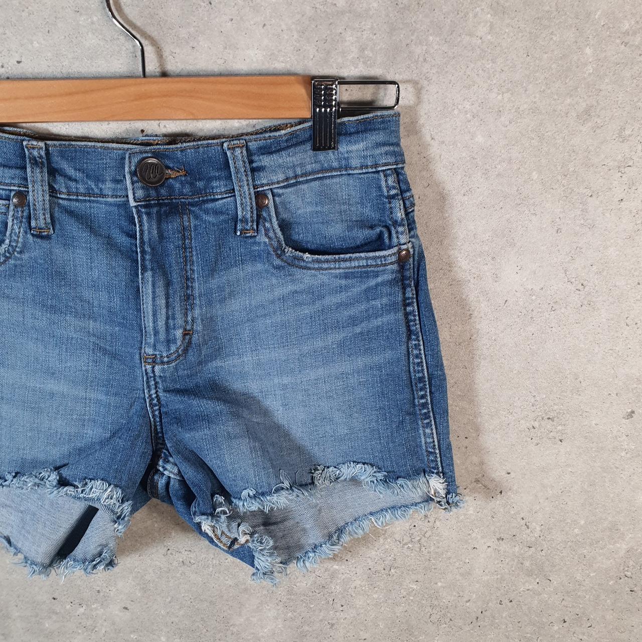 Vintage Wrangler Cut Short Baggy Shorts Jorts Cargo Womens W28 Blue Relaxed Denim