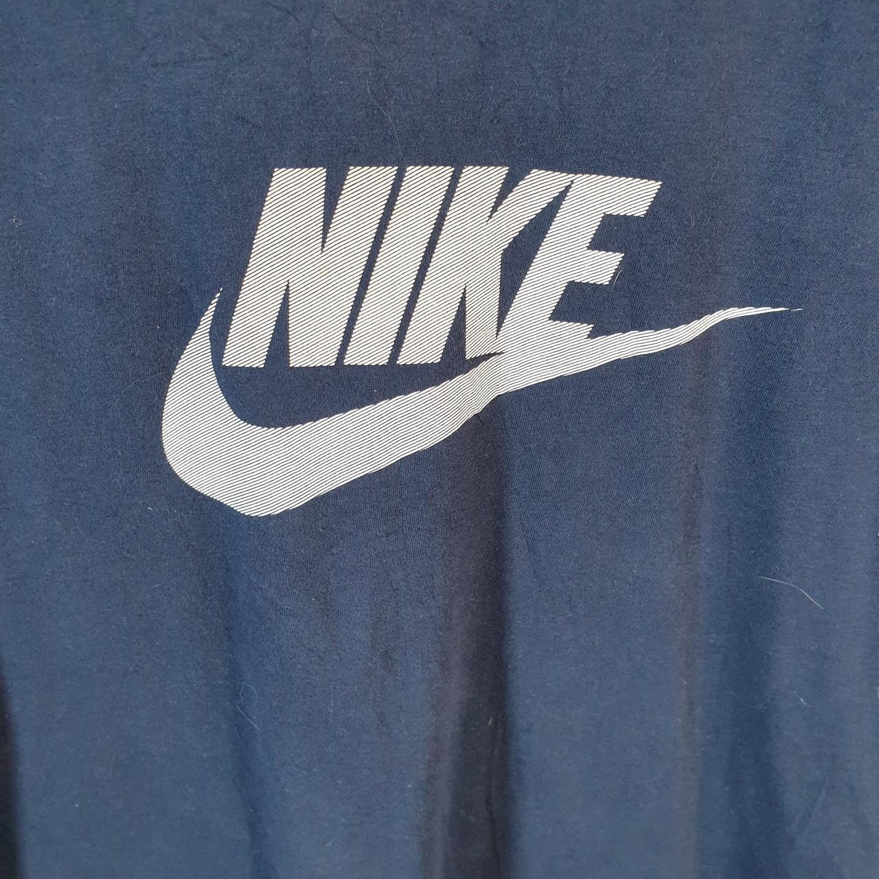 Vintage Nike T Shirt Men’s Medium Blue Printed Single Swoosh Logo Athletic C8291