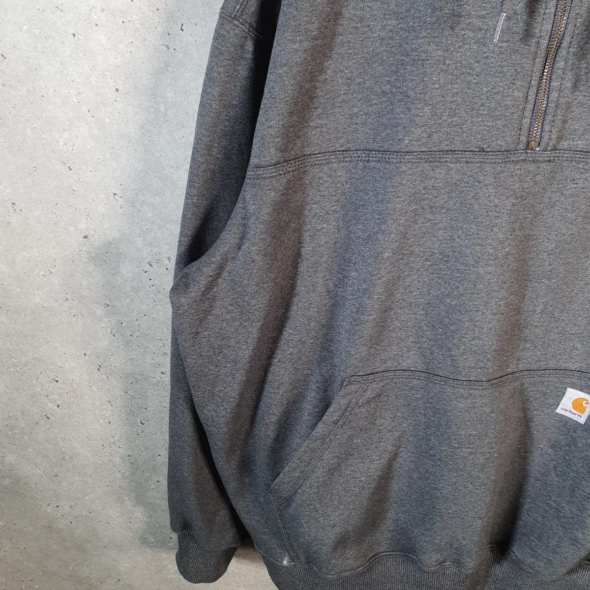 Vintage Carhartt Rain Defender Hoodie Men’s 2XL Grey 1/4 Zip Pullover Blank USA Loose Fit