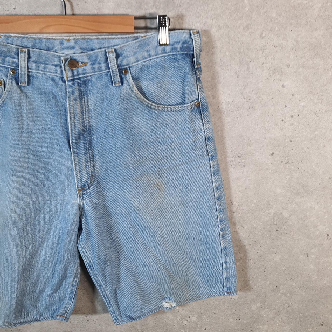 Vintage Carhartt Baggy Carpenter Shorts Jorts Cargo Men’s W36 Blue Relaxed Fit Workwear A4856