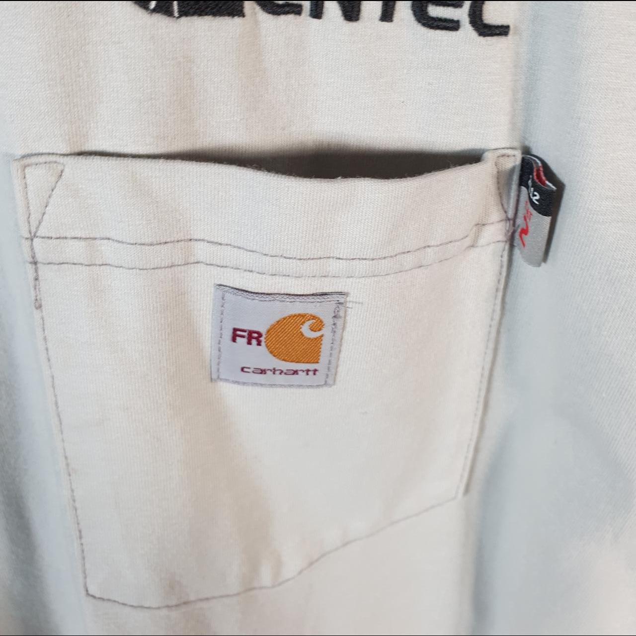 Vintage Carhartt Pocket T Shirt Men’s Medium Beige Workwear Chore Utility Loose Fit C9329