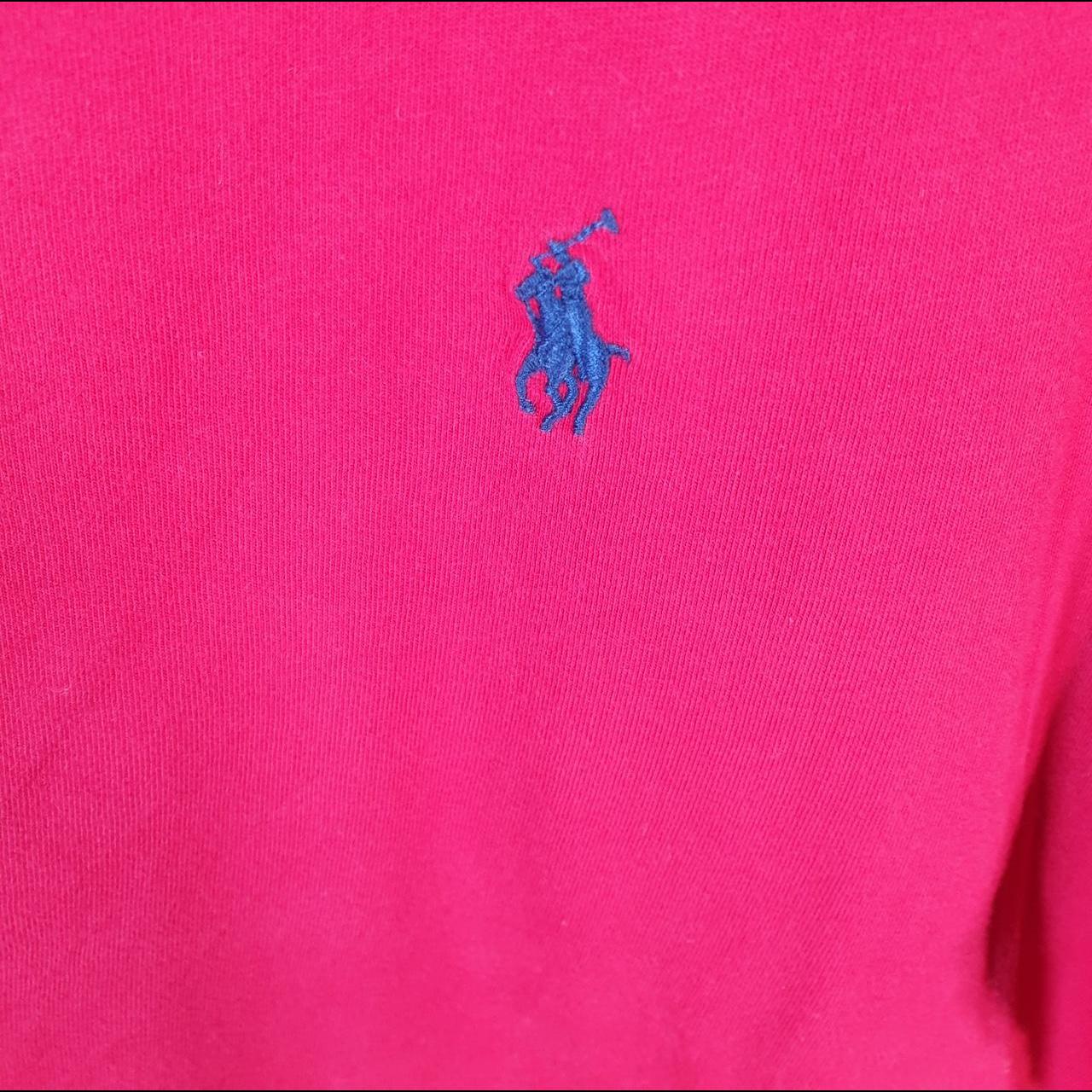 Vintage Ralph Lauren Polo T Shirt Men’s Large Red Embroidered Custom Slim Fit Pony C9149