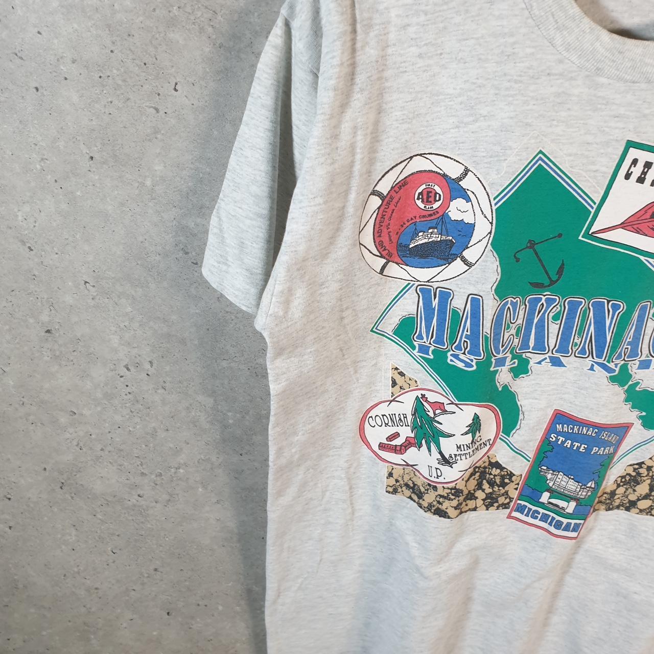 Vintage Mackinac Island Chippewa Trading Post USA Single Stitch T Shirt Men’s Large Grey