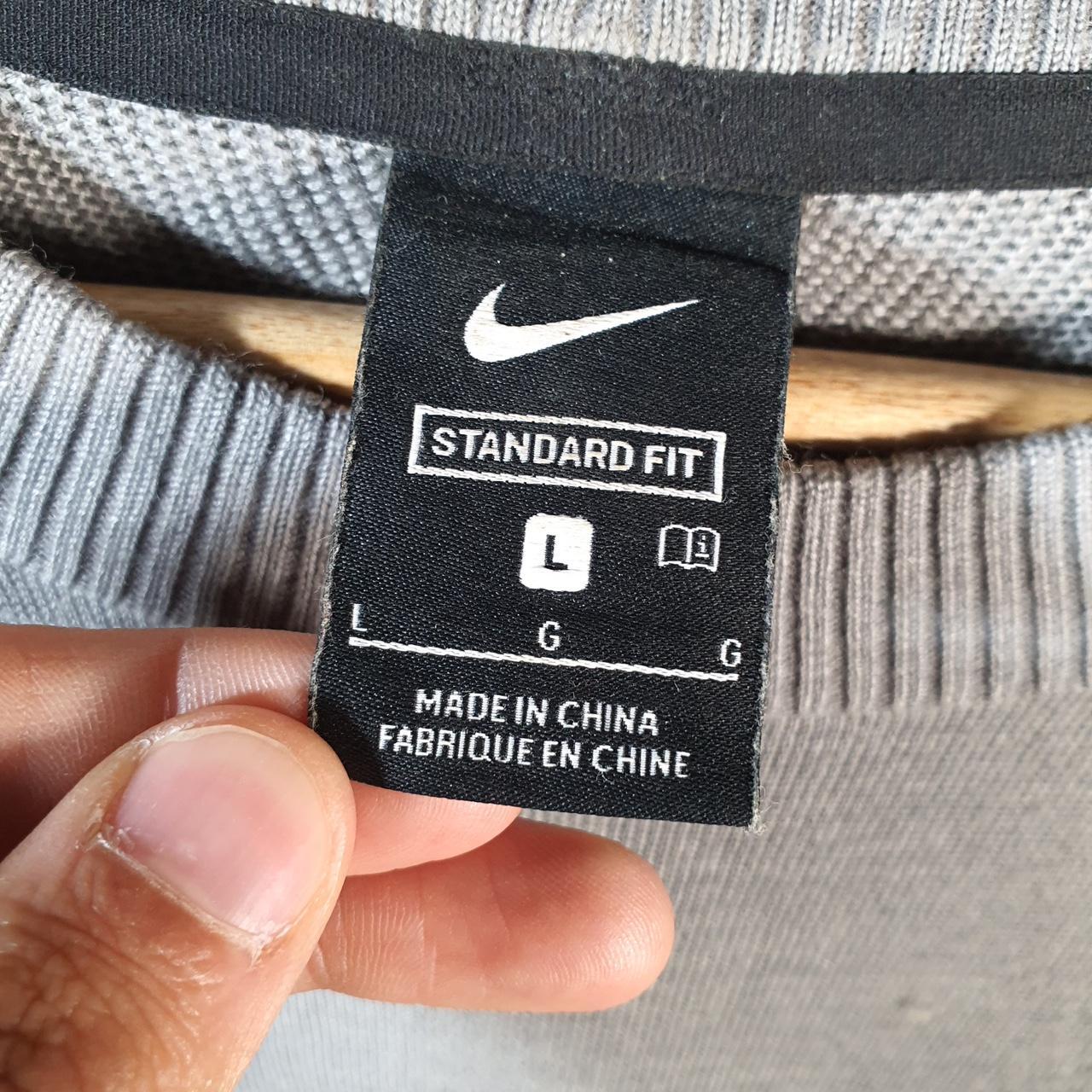 Vintage Nike Knit Wool Club Sweatshirt Mens Large Grey Swoosh Y2K Pullover Logo