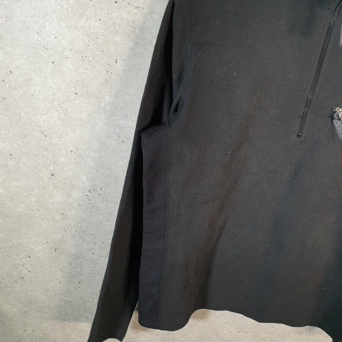 Vintage The North Face TNF Fleece Sweatshirt Mens 1/4 Zip Medium Black Pullover Logo