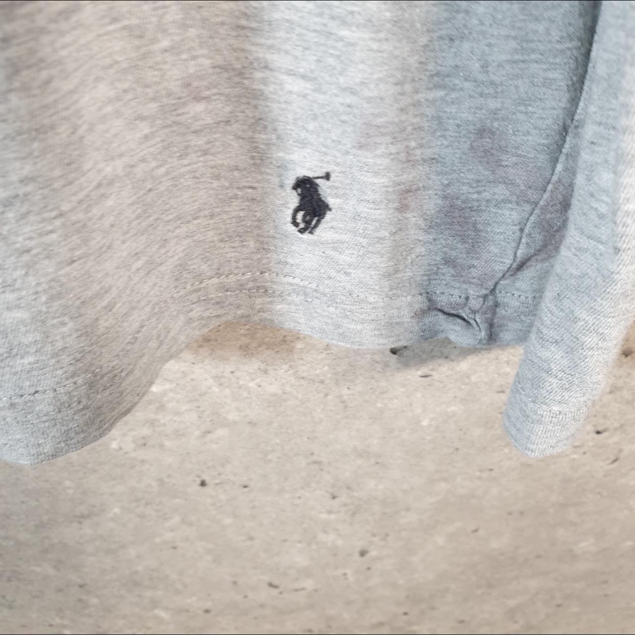 Vintage Ralph Lauren Polo T Shirt Men’s Large Grey Embroidered Slim Fit Pony C9167