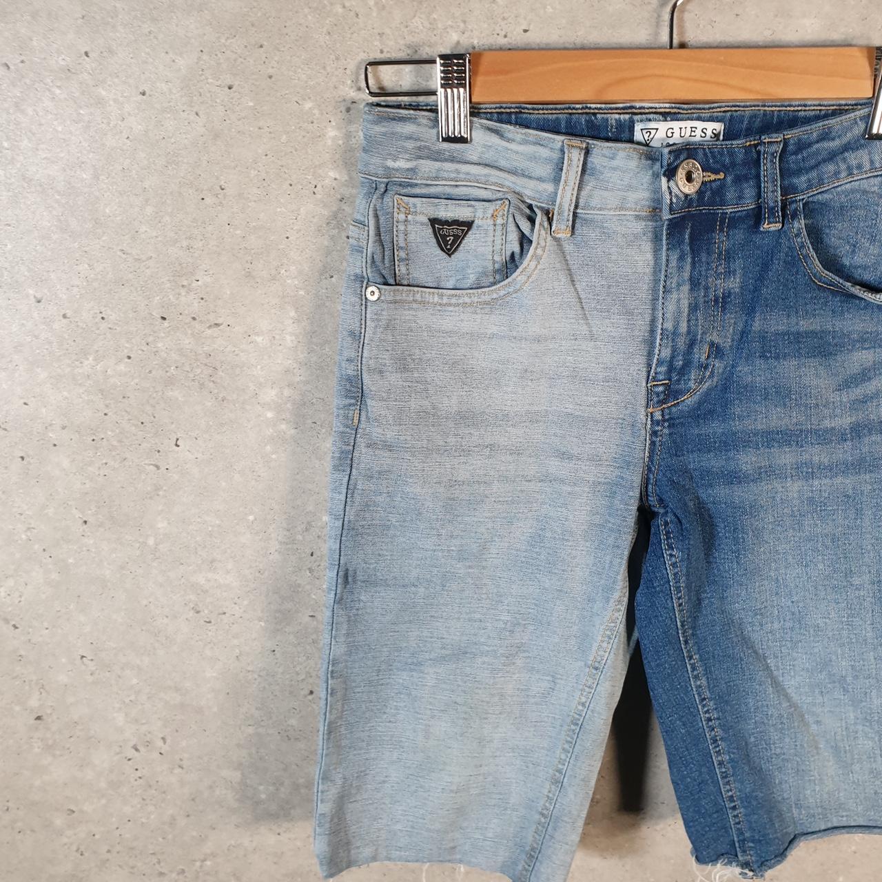 Vintage Guess Baggy Shorts Jorts Cargo Womens W28 Blue Relaxed Denim