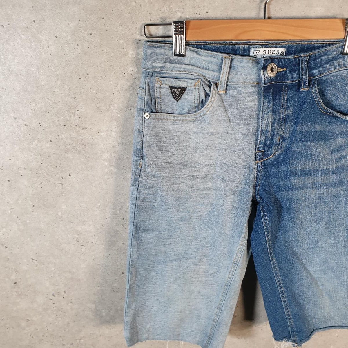 Vintage Guess Baggy Shorts Jorts Cargo Womens W28 Blue Relaxed Denim