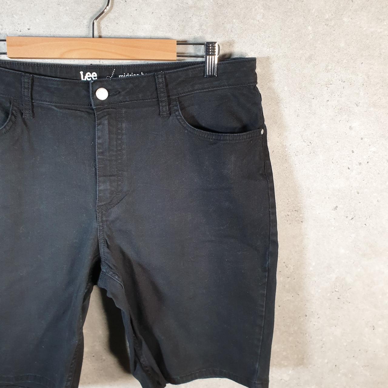 Vintage Lee Baggy Shorts Jorts Cargo Womens W36 Black Denim Relaxed Cargo