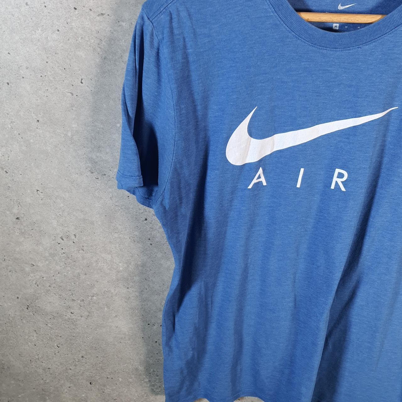Vintage Nike Air Spellout T Shirt Men’s Medium Blue Logo Swoosh Athletic