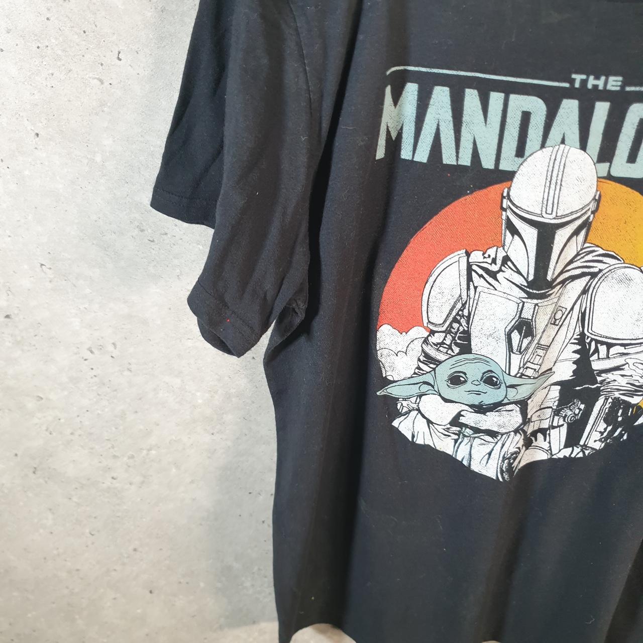 Vintage Star Wars The Mandolorian T Shirt Men’s XL Black Logo Graphic Spellout
