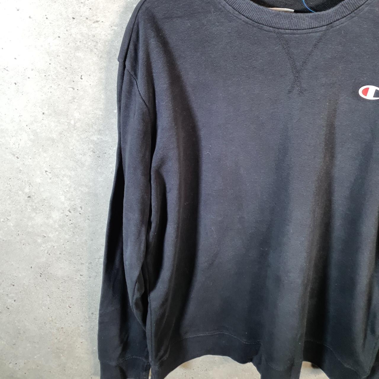 Vintage Champion Sweatshirt Men’s Large Black USA Pullover Spellout Logo