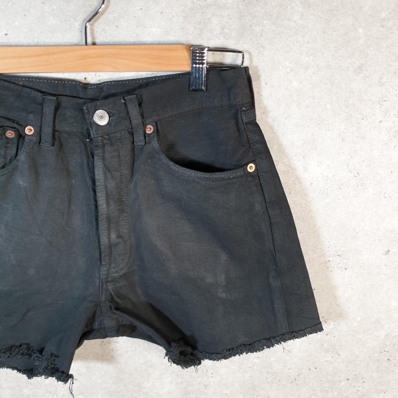 Vintage Levi’s 501 Baggy Shorts Jorts Cargo Womens W28 Black Relaxed Denim