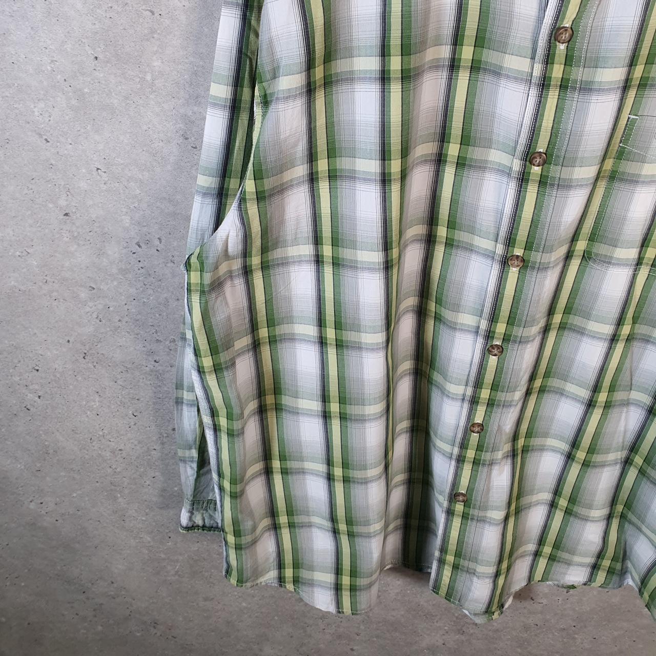 Vintage Carhartt Shirt Button Down Mens 2XL Green Checkered Short Sleeve Utility Loose