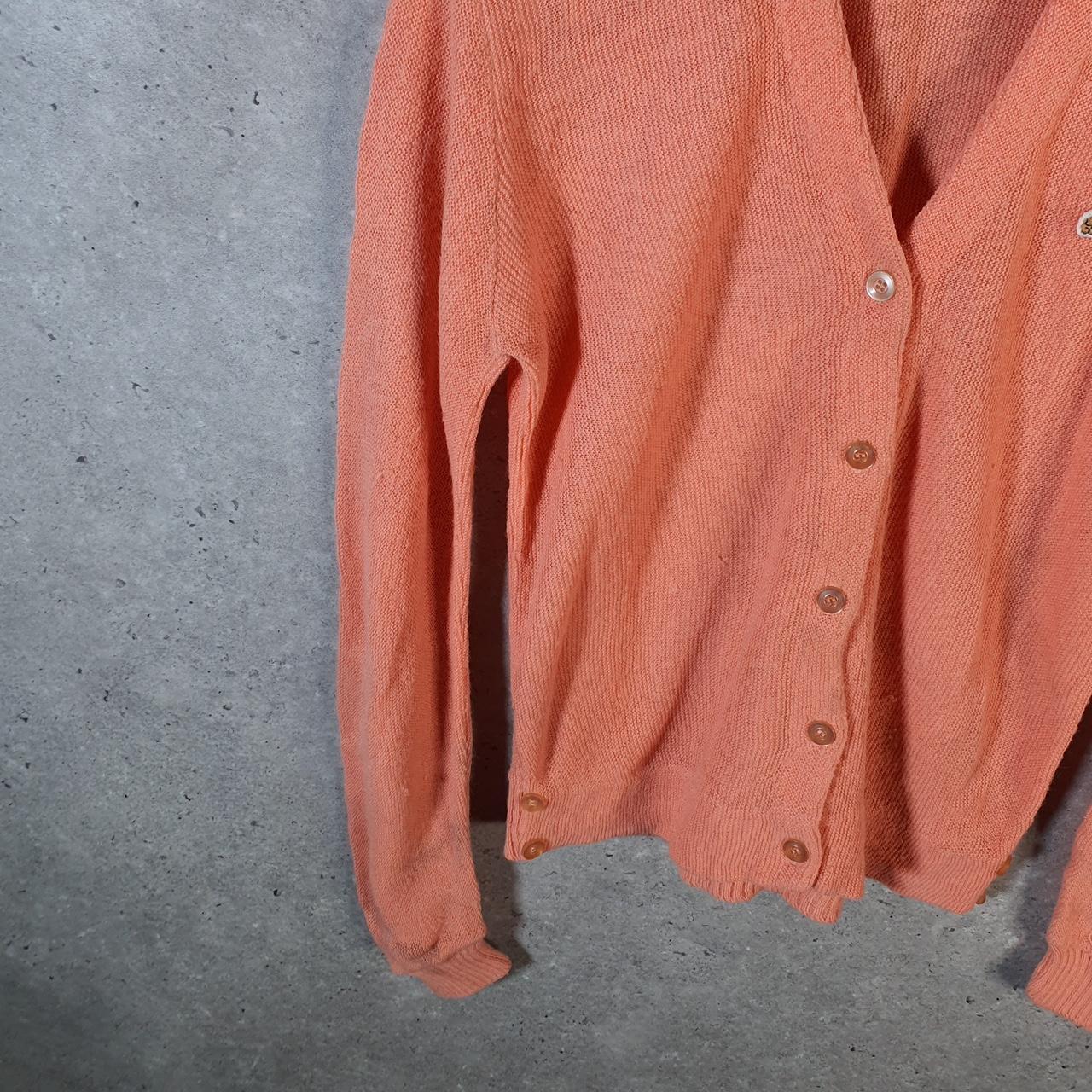 Vintage Haymaker Lacoste Knit Sweater Cardigan Womens Medium Pink Logo Y2K Logo