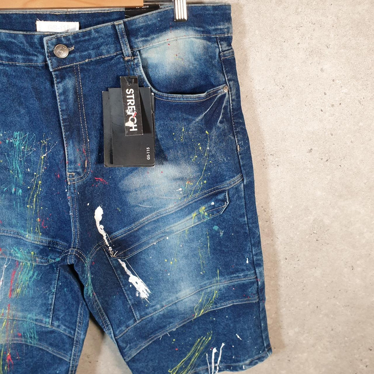 Vintage GS115 Baggy Y2K Hip Hop Jorts Shorts Mens W36 Blue Denim USA