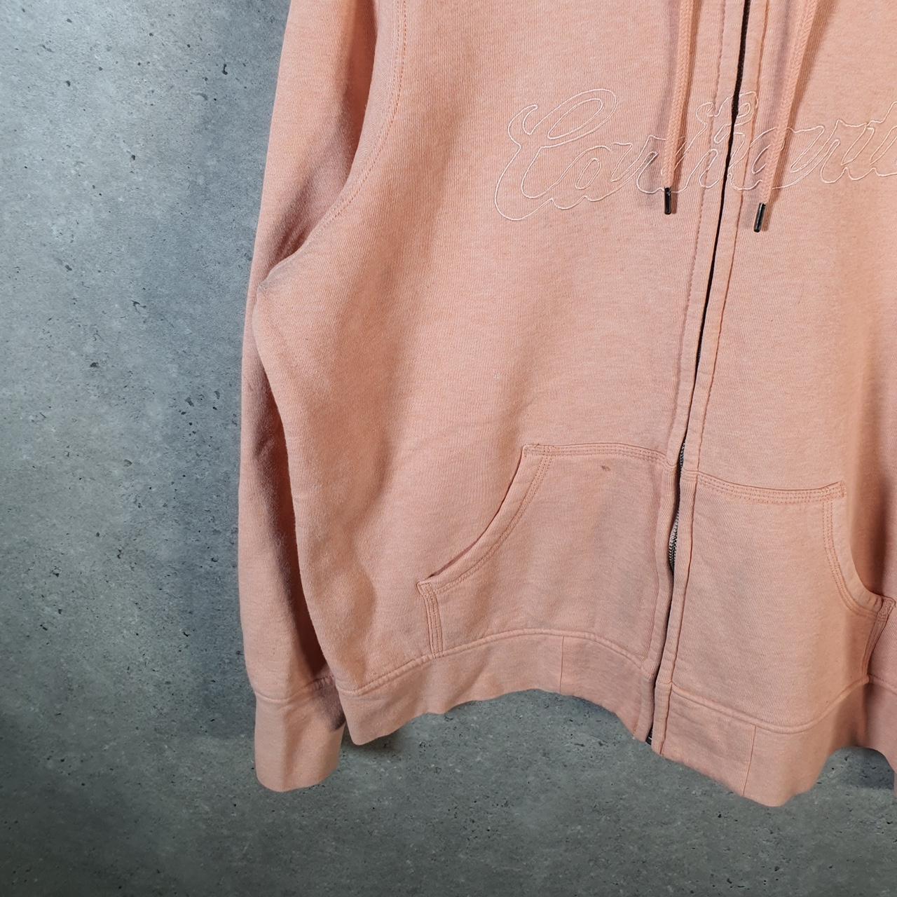 Vintage Carhartt Hoodie Womens XL Pink Full Zip Blank Sweatshirt USA Relaxed Fit