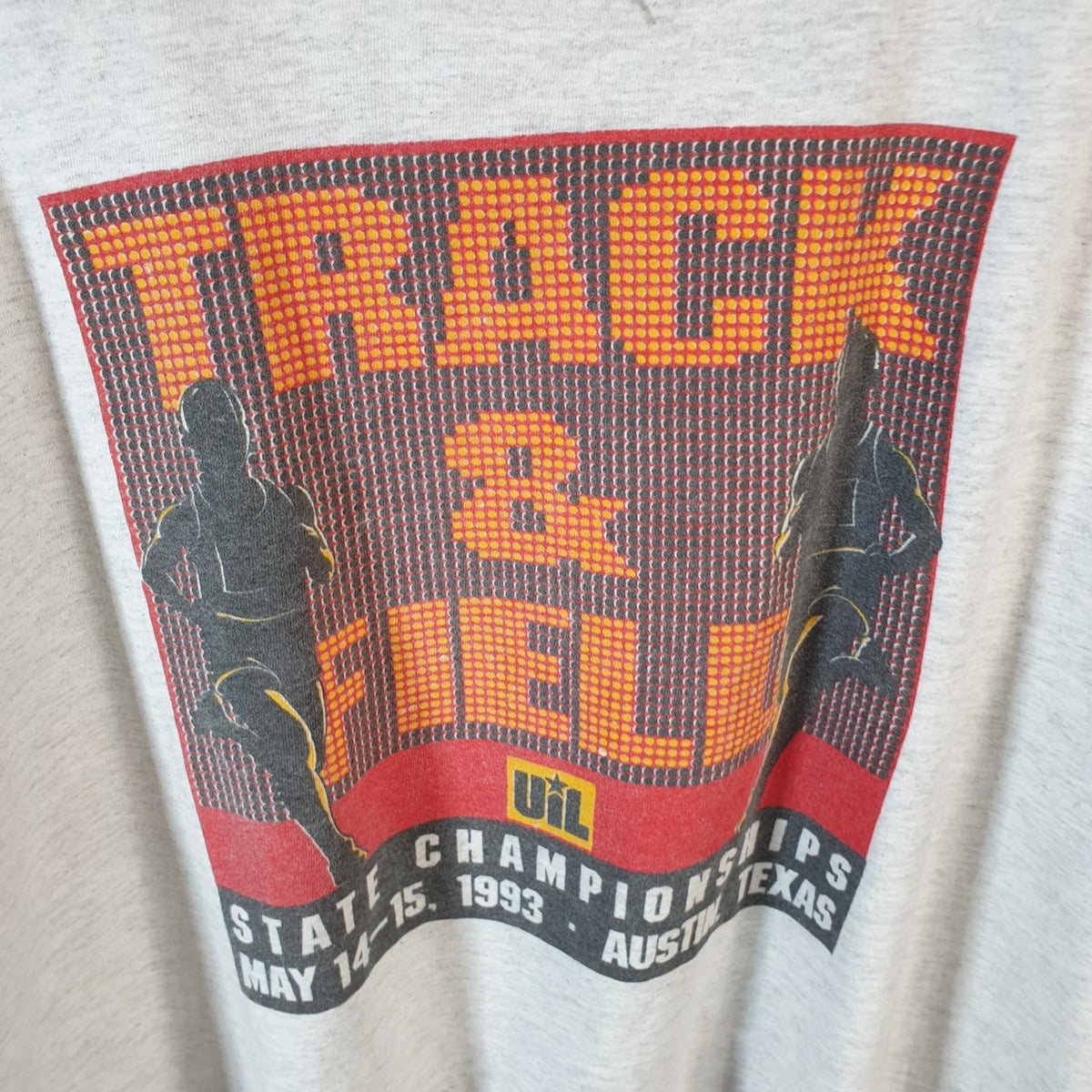 Vintage Russell Athletic Track & Field 1993 Texas USA Single Stitch T Shirt Men’s XL Grey