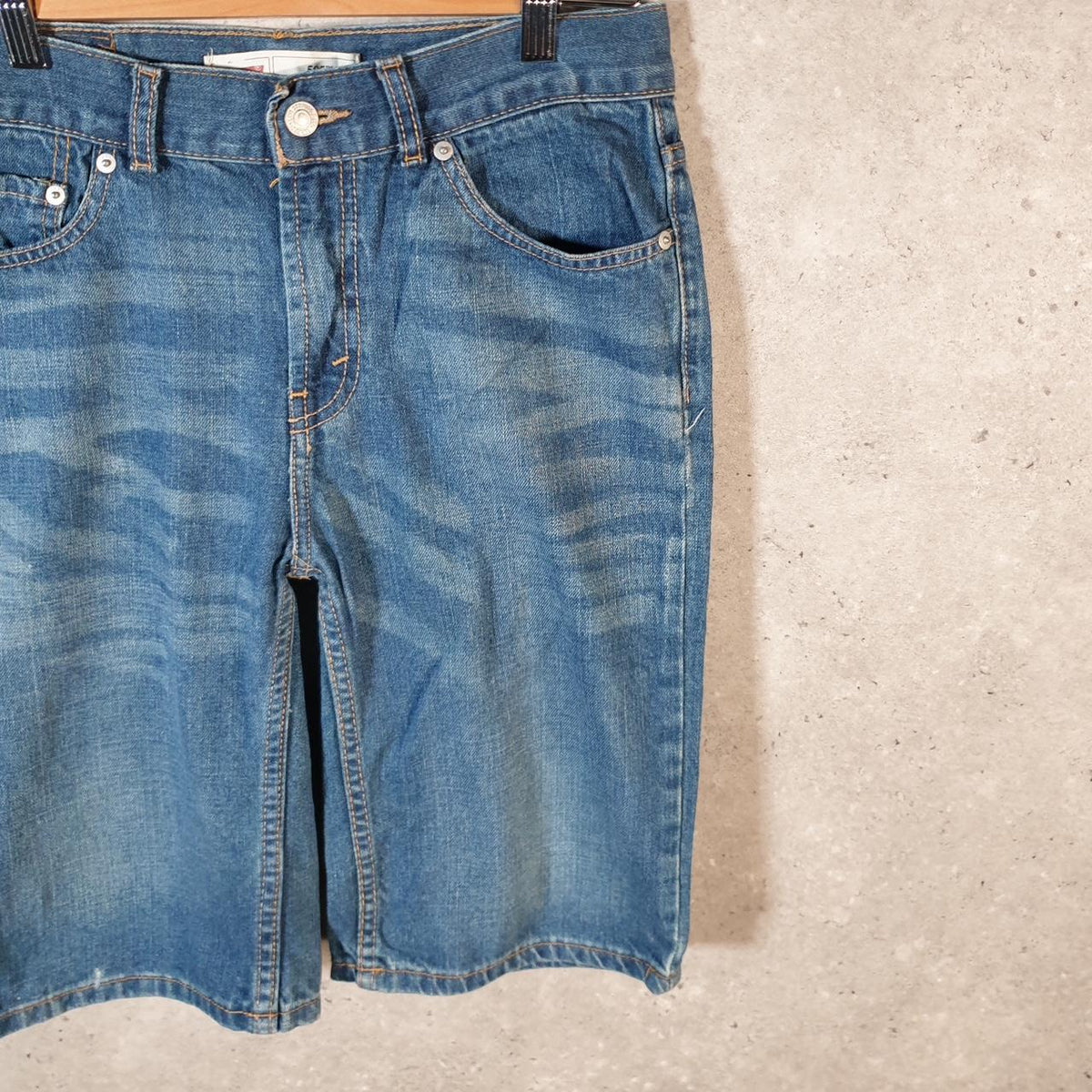 Vintage Levi’s 505 Baggy Shorts Jorts Cargo Womens W30 Blue Relaxed Denim