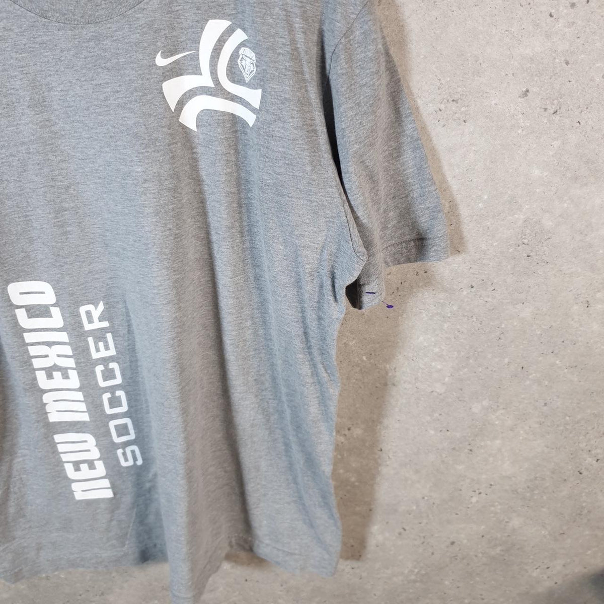 Vintage Nike Mexico Lobos Soccer T Shirt Men’s Large Grey Logo Printed Swoosh Athletic