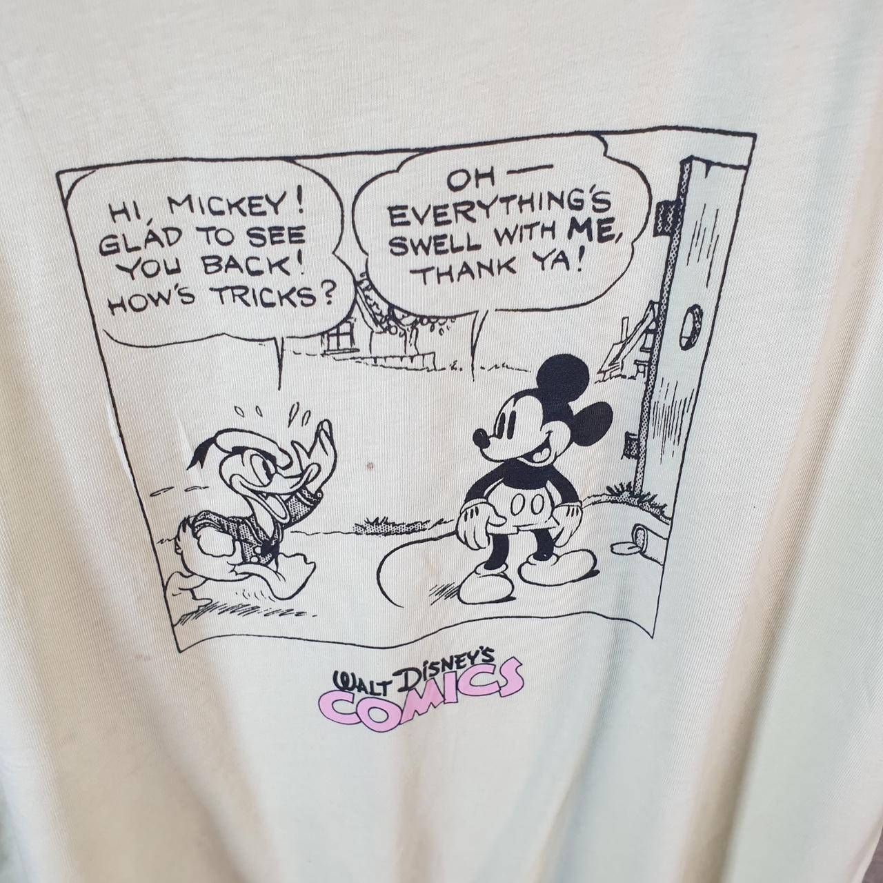 Vintage Disney Comics Land Mickey Mouse T Shirt Womens Small Yellow Graphic Cartoon