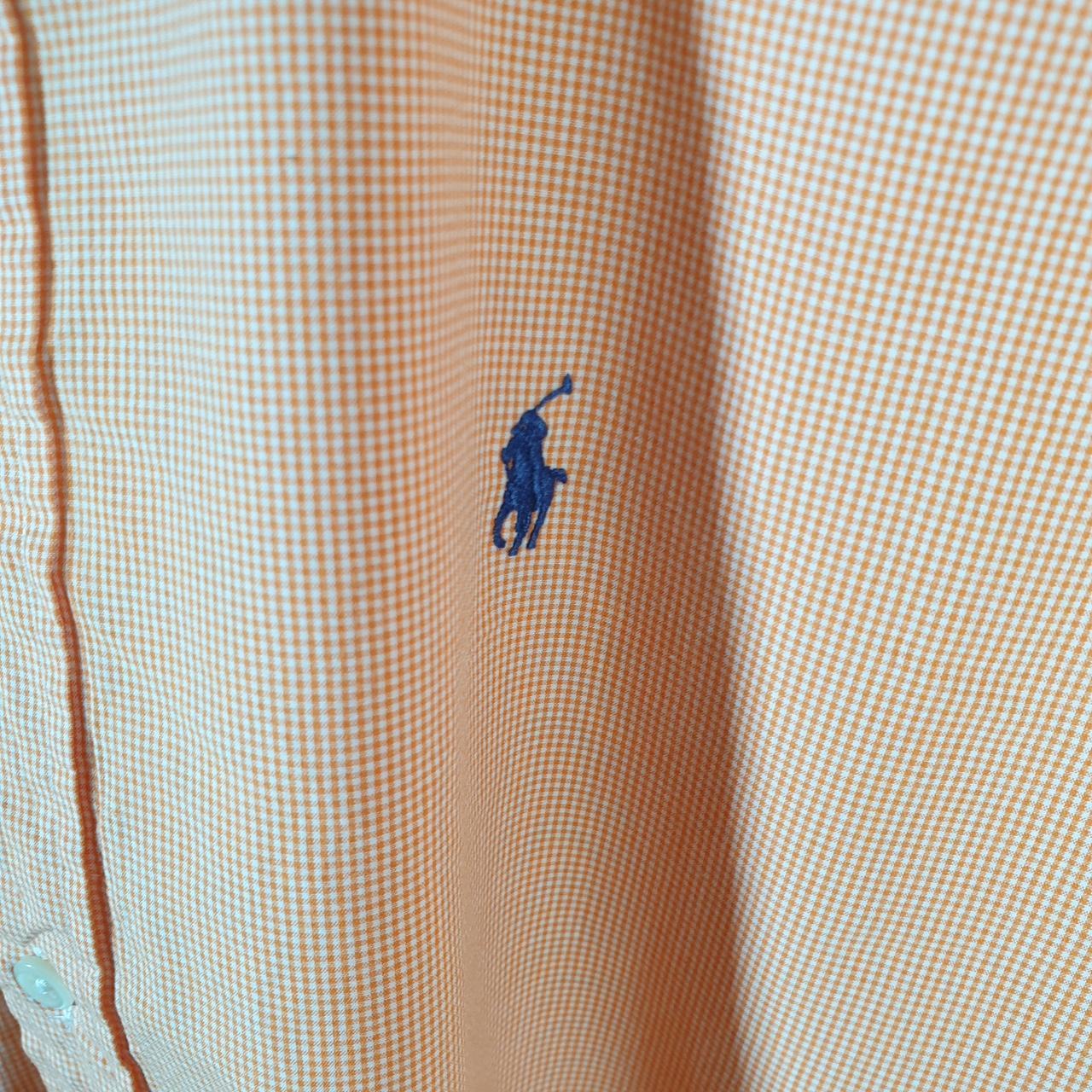 Vintage Ralph Lauren Button Down Shirt Men’s XL Checkered Orange Blake Fit Pony