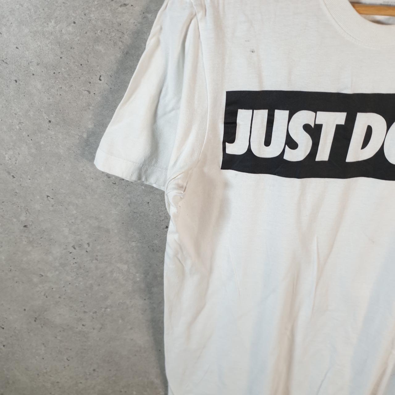 Vintage Nike Just Do It Spellout T Shirt Men’s Medium White Swoosh Logo