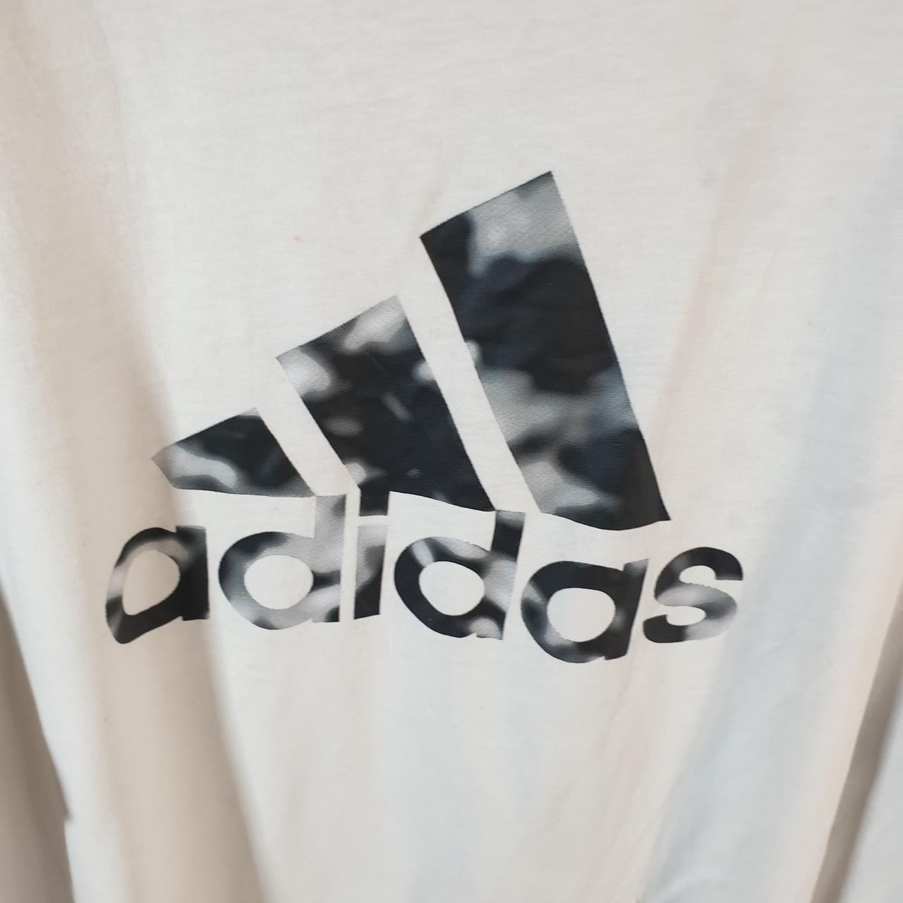 Vintage Adidas End Plastic White T Shirt Mens XL White Three Stripes Logo Athletic