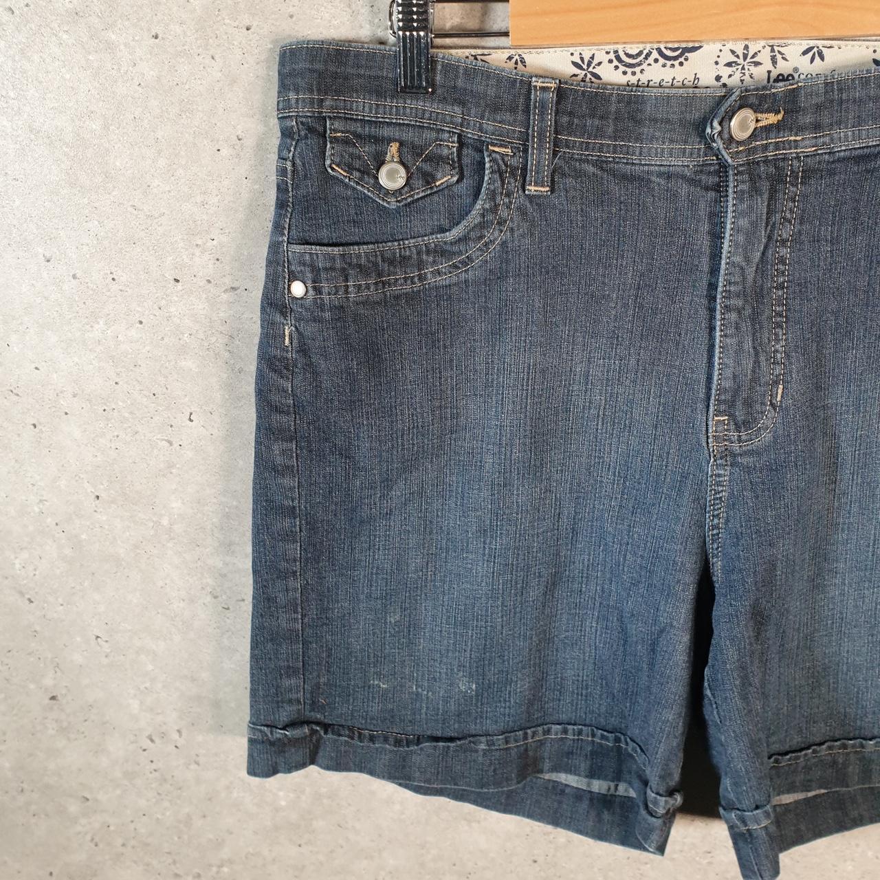 Vintage Lee Baggy Shorts Jorts Cargo Womens W36 Blue Relaxed Denim