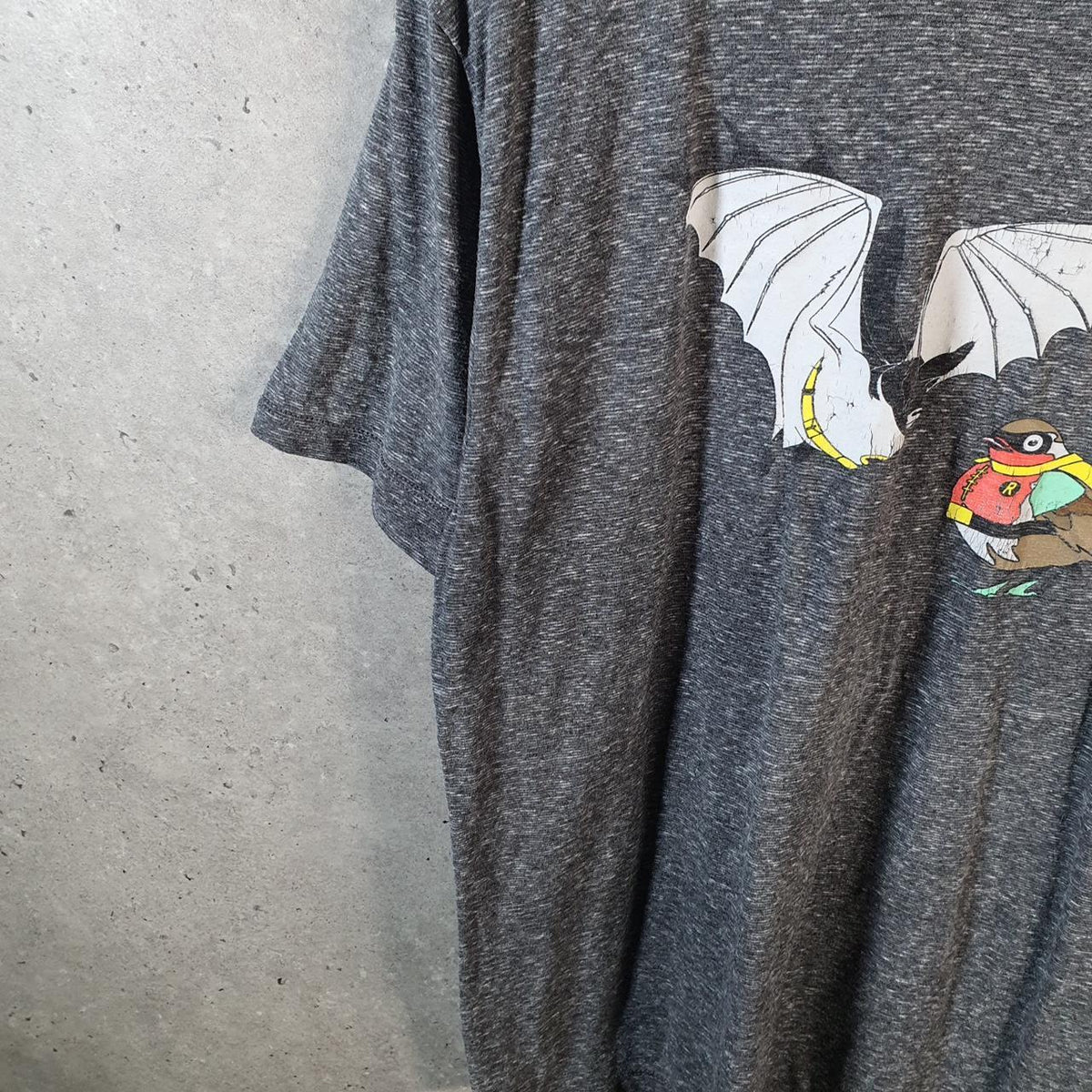 Vintage Batman & Robbin T Shirt Men’s Large Grey Graphic Cartoon