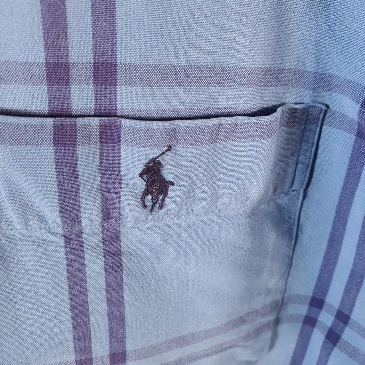 Vintage Ralph Lauren Button Down Shirt Men’s XL Blue Adams Checkered Pony Casual C8470