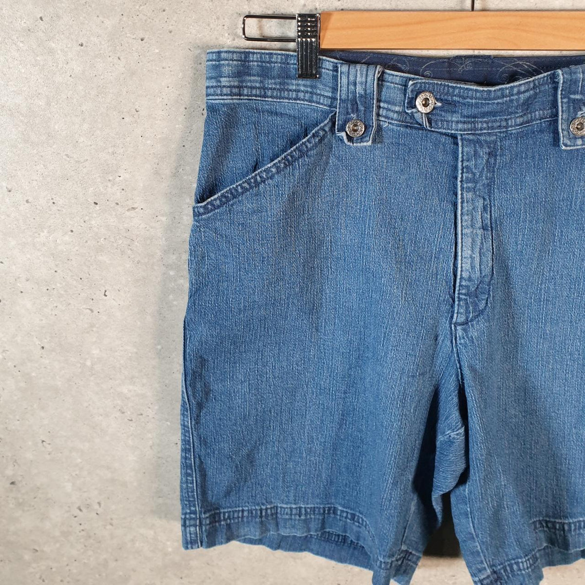 Vintage Lee Baggy Shorts Jorts Cargo Womens W32 Blue Relaxed Denim