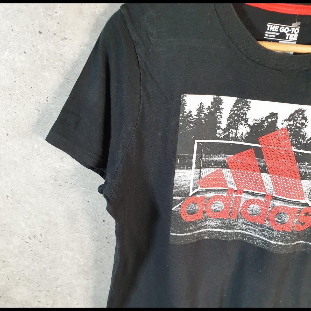 Vintage Adidas Go To Tee T Shirt Womens XL Black Three Stripes Logo Athletic
