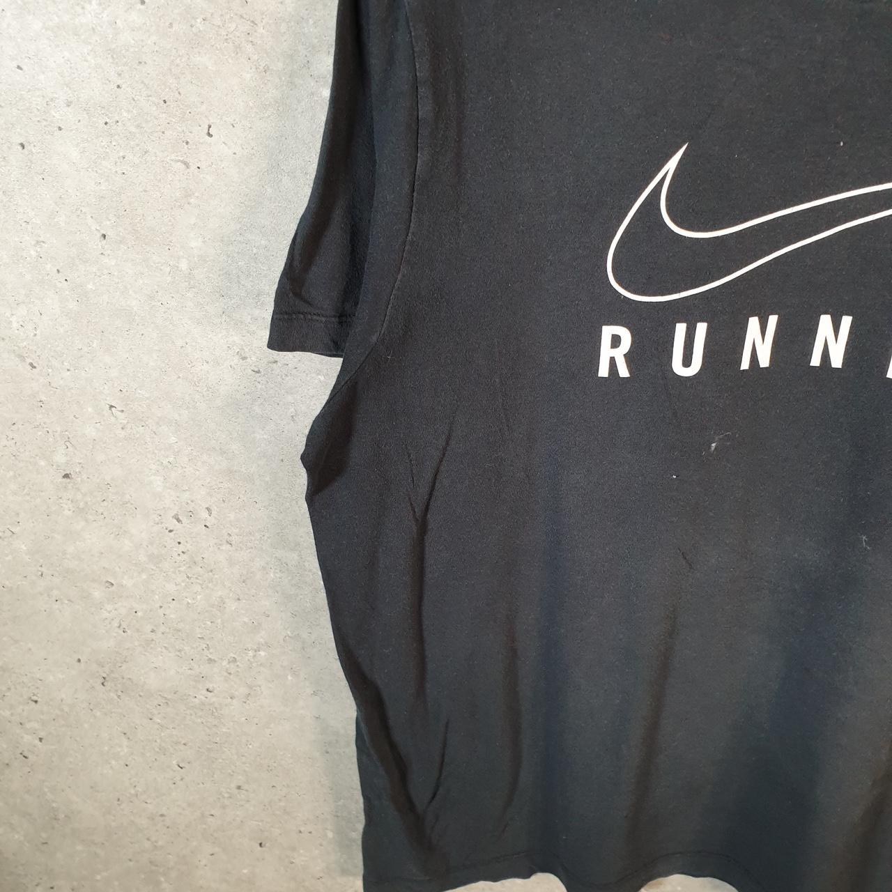 Vintage Nike Running T Shirt Men’s Large Black Logo Swoosh Athletic