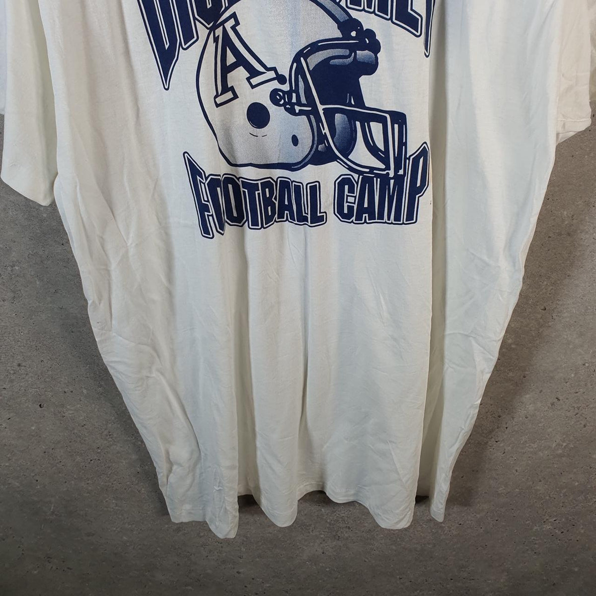 Vintage Nike Football 90s USA Spellout Single Stitch T Shirt Men’s 2XL White Big Fish Vintage