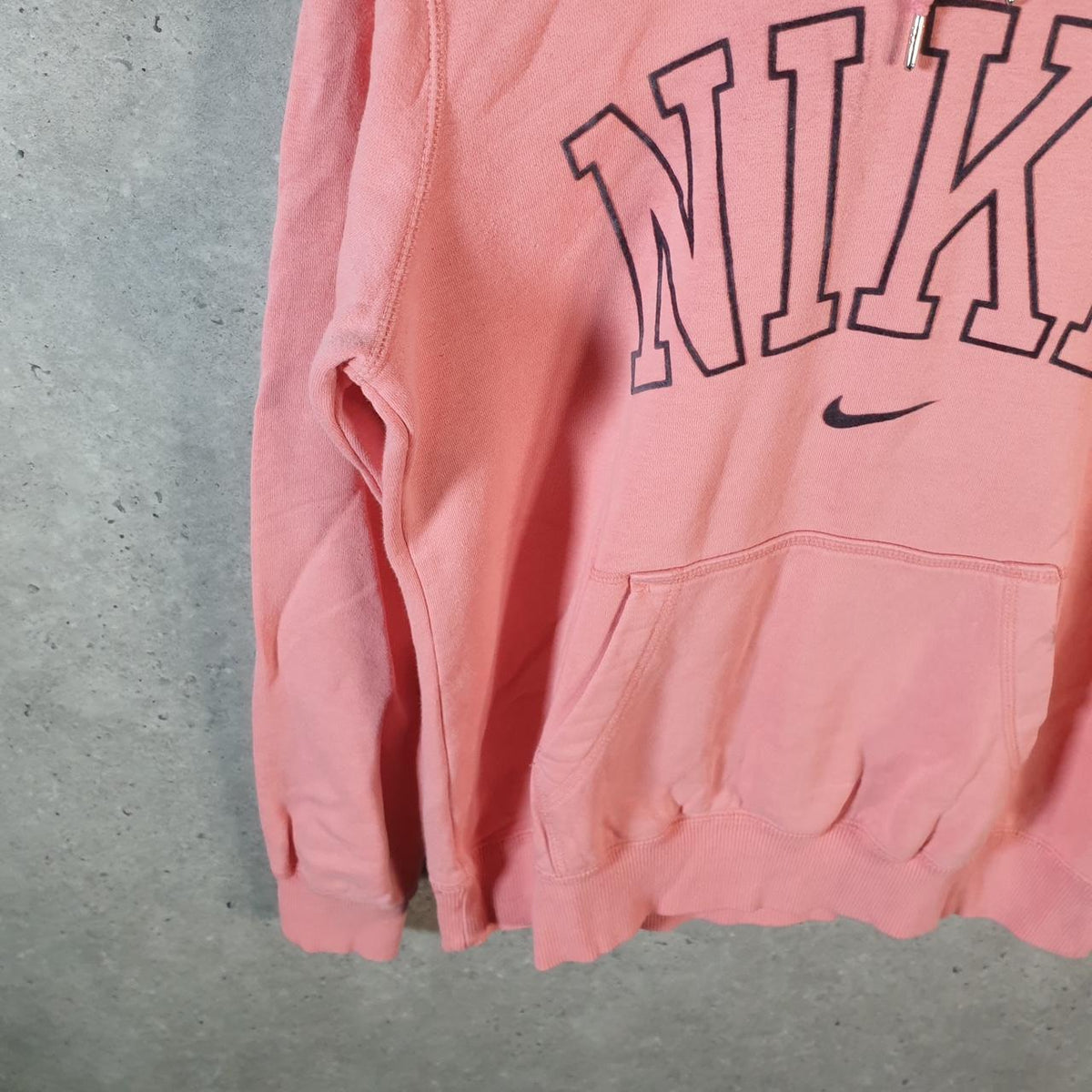 Vintage Nike Spellout Club Hoodie Womens Large Pink Swoosh Y2K Pullover