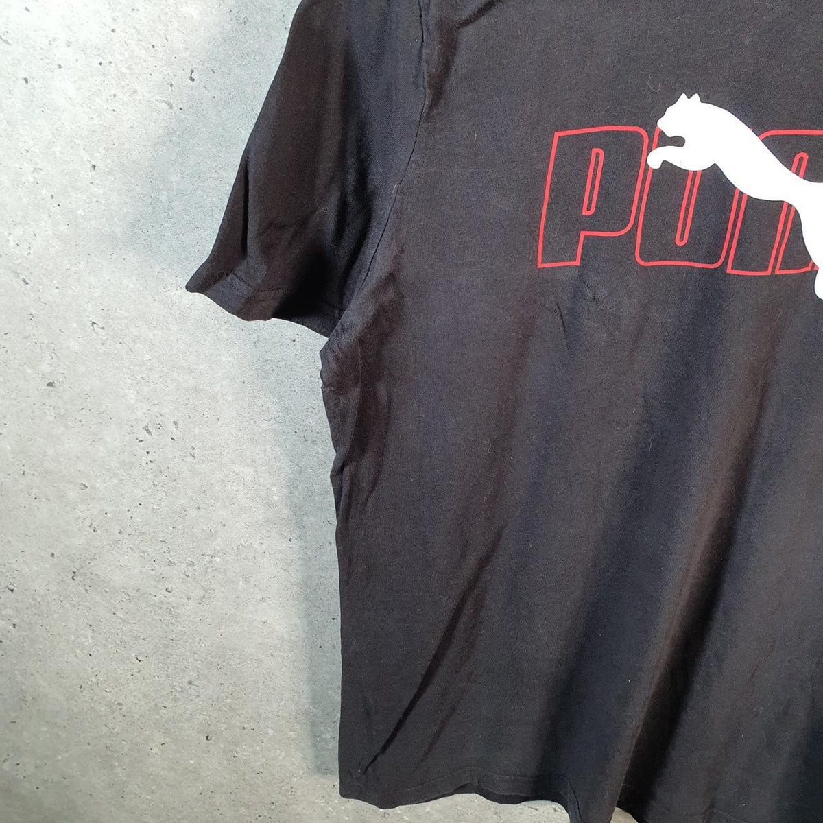 Vintage Puma Spellout T Shirt Men’s Medium Black sports Logo Athletic