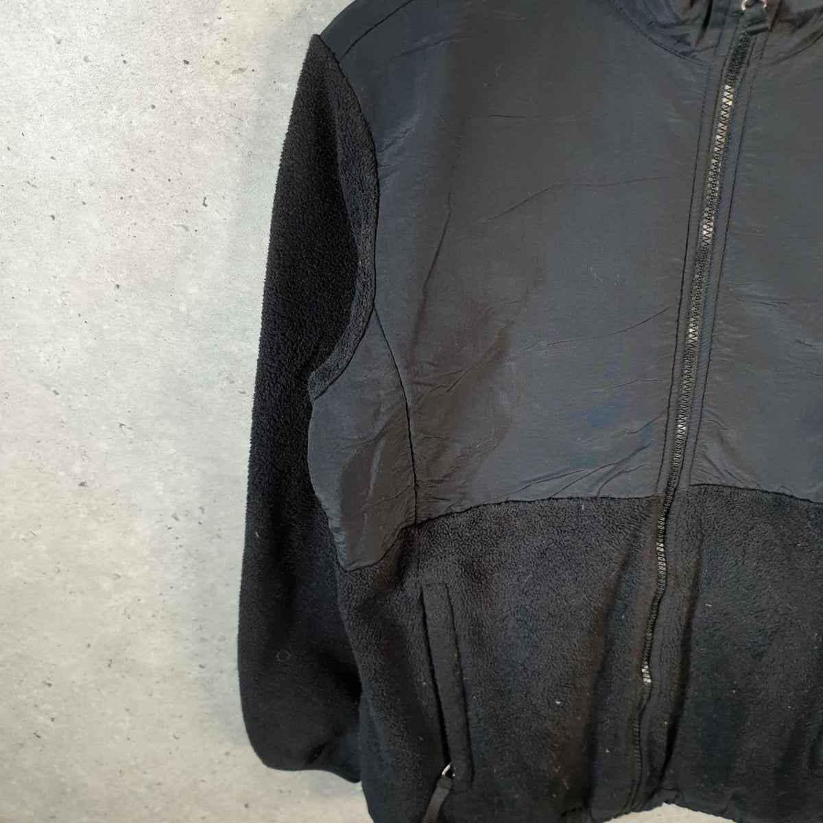 Vintage The North Face TNF Teddy Fleece Sweatshirt  Girls XL Black Full Zip Logo